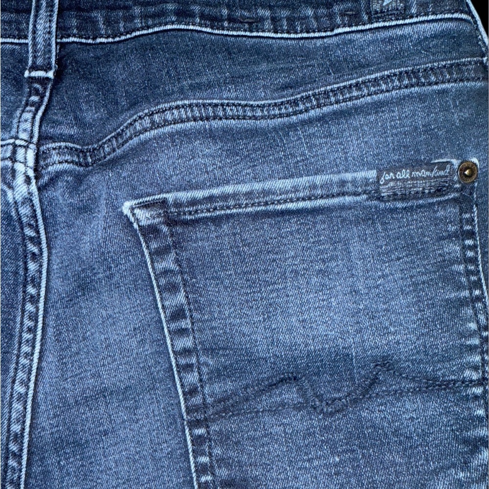 7 For All Mankind Austyn Relaxed Blue Jeans with Classic Stitching